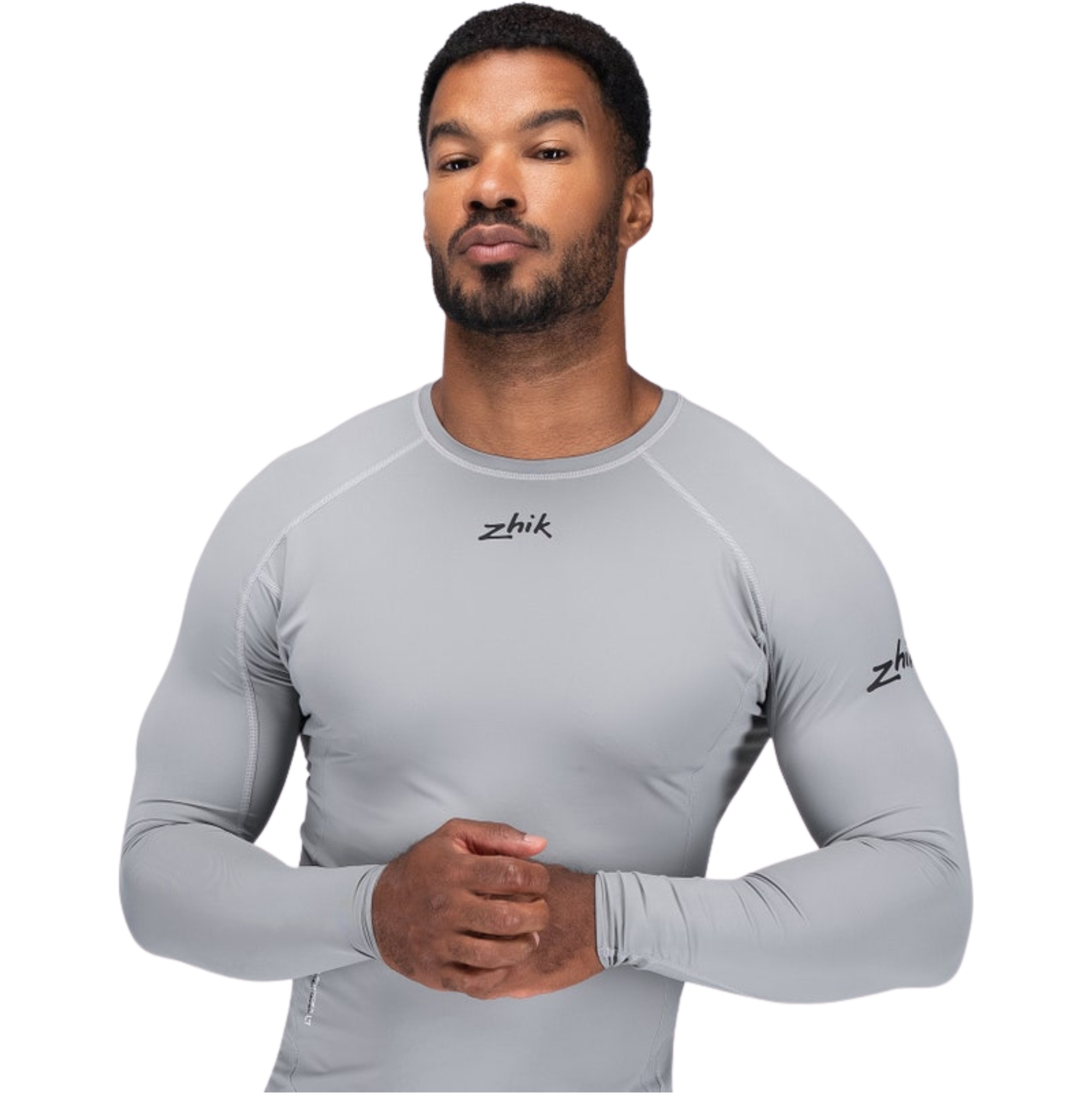 2026 Zhik Männer Eco Spandex LT Long Sleeve Baselayer Top DTP-0163-M-PLT - Platinum